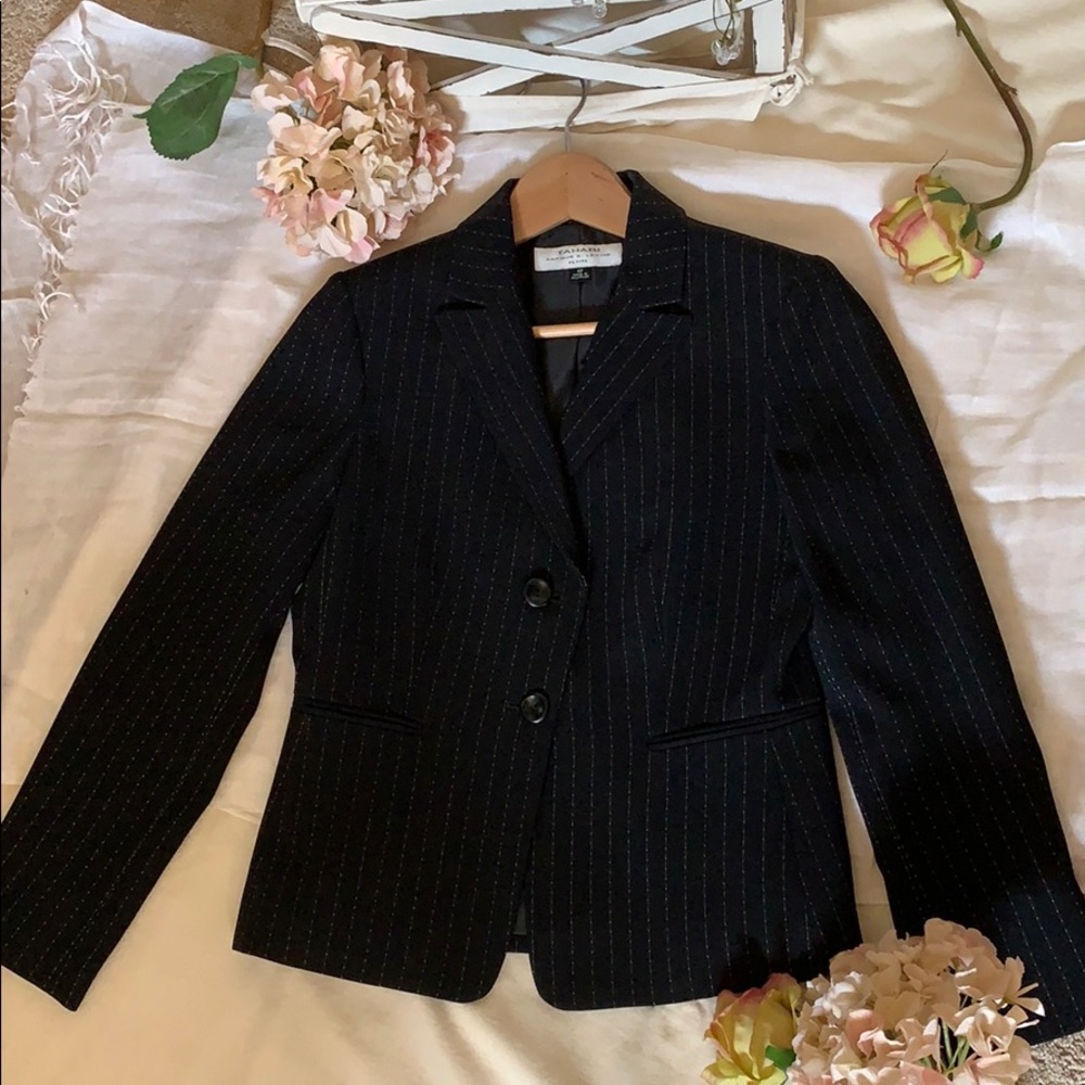 Tahari Black Striped Blazer